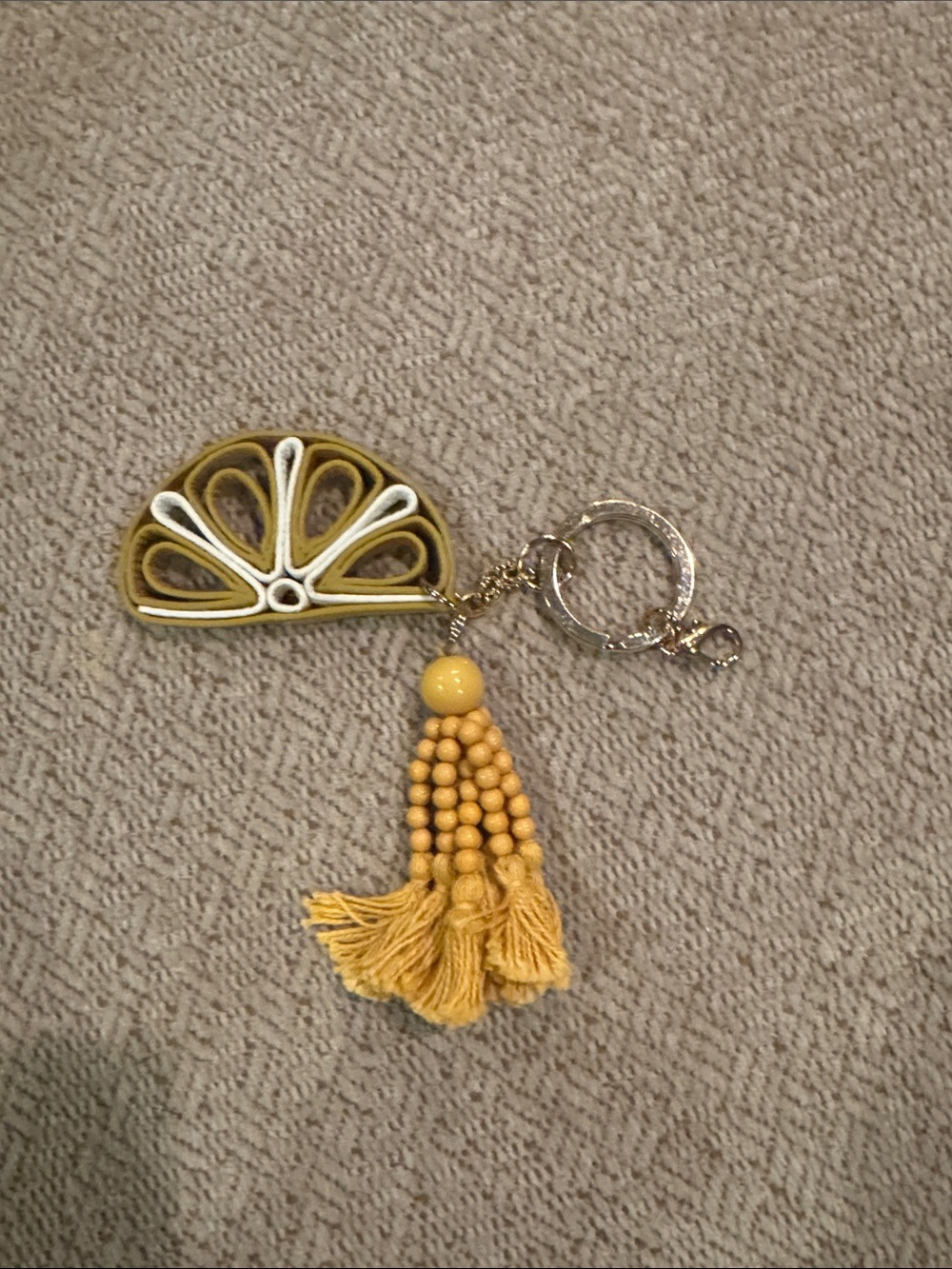 Yellow Tassel Lemon Keychain - Women Accessories